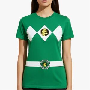 Mighty Fine Green Power Ranger T Shirt Sz L